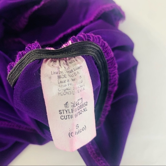 Flamingo Rouched plunging Halter Royal Purple Micro Mini Dress Small jeweled - Picture 5 of 6